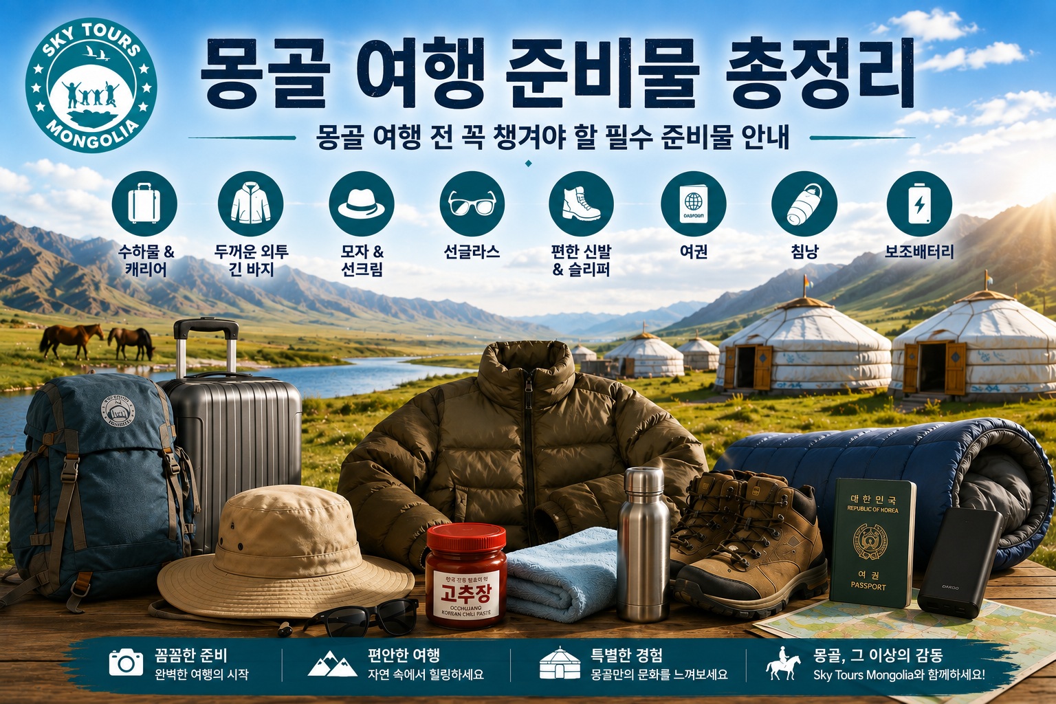몽골 여행 준비물 총정리｜몽골 여행 전 꼭 챙겨야 할 필수 준비물